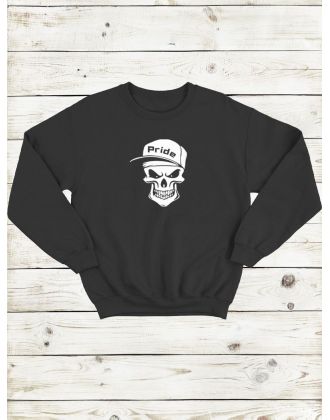 Свитшот мужской с черепом базовый оверсайз с рисунком толстовка с принтом