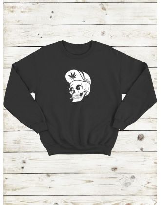 Свитшот мужской с черепом базовый оверсайз с рисунком толстовка с принтом