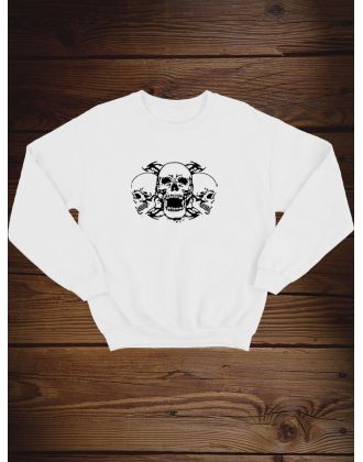 Свитшот мужской с черепом базовый оверсайз с рисунком толстовка с принтом