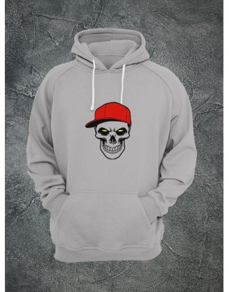 Худи с черепом мужское толстовка с капюшоном с рисунком с принтом унисекс