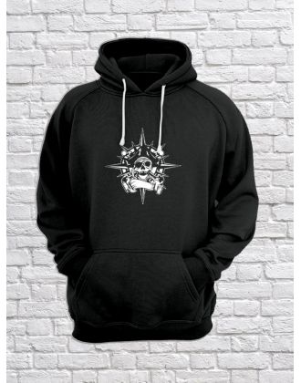 Худи с черепом мужское толстовка с капюшоном с рисунком с принтом унисекс