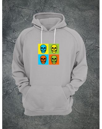 Худи с черепом женское толстовка с капюшоном с рисунком с принтом унисекс