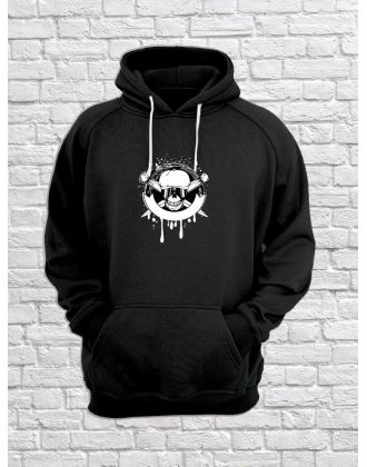 Худи с черепом женское толстовка с капюшоном с рисунком с принтом унисекс