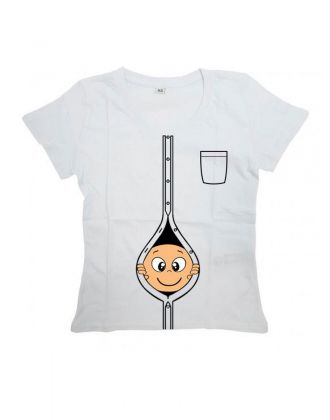 Sharp& Белая футболка для беременных с принтом Выглядывающий малыш