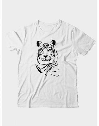 Sharp& Футболка для мужчины с принтом Тигр/Прикольная с надписью