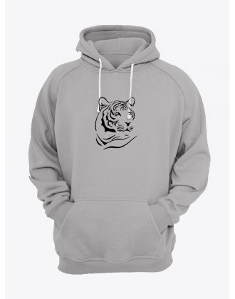 Sharp& Прикольная толстовка с принтом тигр с капюшоном без молнии Sharp& Прикольная толстовка с принтом тигр с капюшоном без молнии