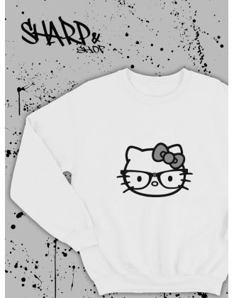 Толстовки, свитшоты и худи Hello Kitty Sharp&Shop Свитшот Hello Kitty белый оверсайз толстовка Куроми