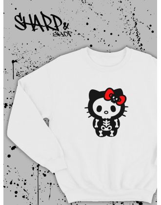 Толстовки, свитшоты и худи Hello Kitty Sharp&Shop Свитшот Hello Kitty белый оверсайз толстовка Куроми