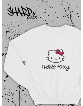 Толстовки, свитшоты и худи Hello Kitty Sharp&Shop Свитшот Hello Kitty белый оверсайз толстовка Куроми
