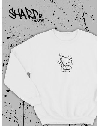 Толстовки, свитшоты и худи Hello Kitty Sharp&Shop Свитшот Hello Kitty белый оверсайз толстовка Куроми