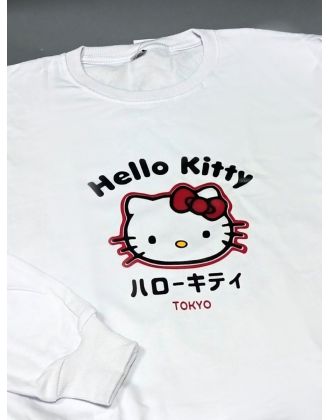 Толстовки, свитшоты и худи Hello Kitty Sharp&Shop Свитшот Hello Kitty белый оверсайз толстовка Куроми