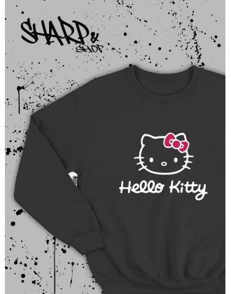 Толстовки, свитшоты и худи Hello Kitty Sharp&Shop Свитшот Hello Kitty черный оверсайз толстовка Куроми