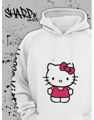 Толстовки, свитшоты и худи Hello Kitty Sharp&Shop Худи Hello Kitty белое оверсайз Куроми кофта дрейн гранж