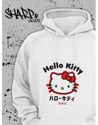 Толстовки, свитшоты и худи Hello Kitty Sharp&Shop Худи Hello Kitty белое оверсайз Куроми кофта дрейн гранж