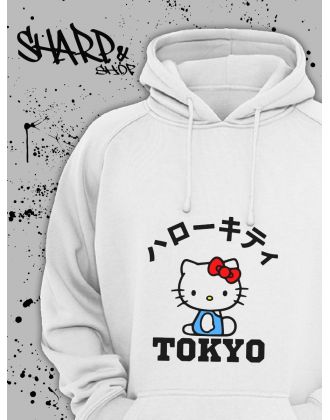 Толстовки, свитшоты и худи Hello Kitty Sharp&Shop Худи Hello Kitty белое оверсайз Куроми кофта дрейн гранж
