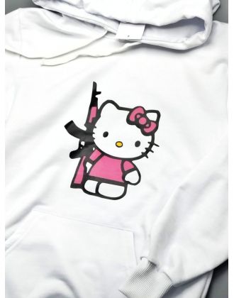 Толстовки, свитшоты и худи Hello Kitty Sharp&Shop Худи Hello Kitty белое оверсайз Куроми кофта дрейн гранж