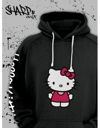 Толстовки, свитшоты и худи Hello Kitty Sharp&Shop Худи Hello Kitty черное оверсайз Куроми кофта дрейн гранж