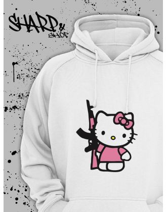Толстовки, свитшоты и худи Hello Kitty Sharp&Shop Худи Hello Kitty белое оверсайз Куроми кофта дрейн гранж