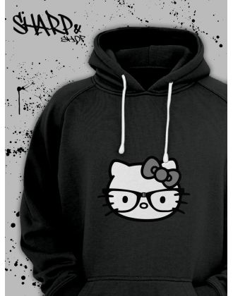 Толстовки, свитшоты и худи Hello Kitty Sharp&Shop Худи Hello Kitty черное оверсайз Куроми кофта дрейн гранж