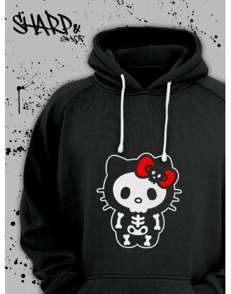 Толстовки, свитшоты и худи Hello Kitty Sharp&Shop Худи Hello Kitty черное оверсайз Куроми кофта дрейн гранж