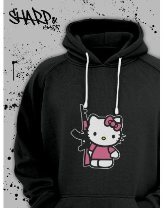 Толстовки, свитшоты и худи Hello Kitty Sharp&Shop Худи Hello Kitty черное оверсайз Куроми кофта дрейн гранж