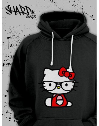 Толстовки, свитшоты и худи Hello Kitty Sharp&Shop Худи Hello Kitty черное оверсайз Куроми кофта дрейн гранж