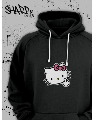 Толстовки, свитшоты и худи Hello Kitty Sharp&Shop Худи Hello Kitty черное оверсайз Куроми кофта дрейн гранж