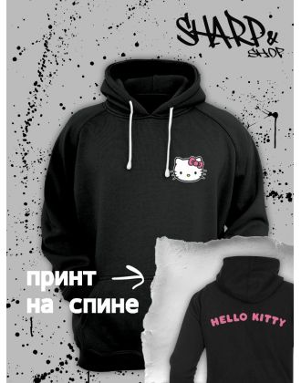 Толстовки, свитшоты и худи Hello Kitty Sharp&Shop Худи Hello Kitty черное оверсайз Куроми кофта дрейн гранж