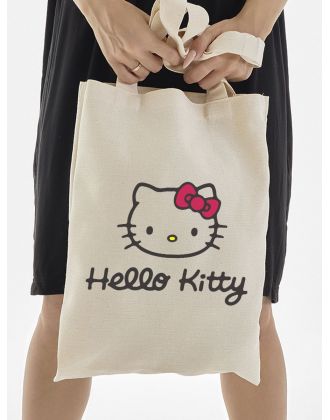 Шоппер Hello Kitty Куроми Sharp& Сумка шоппер бежевый Аниме Hello Kitty Куроми дрейн тканевая
