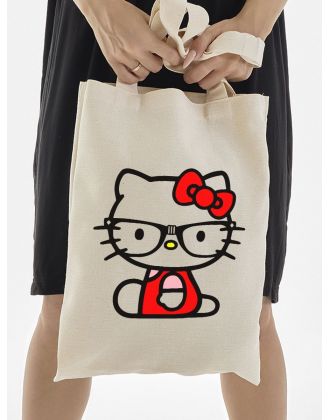 Шоппер Hello Kitty Куроми Sharp& Сумка шоппер бежевый Аниме Hello Kitty Куроми дрейн тканевая