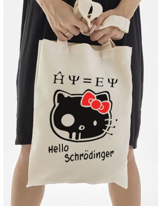Сумка шоппер бежевый Аниме Hello Kitty Куроми дрейн тканевая