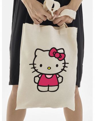 Шоппер Hello Kitty Куроми Sharp& Сумка шоппер бежевый Аниме Hello Kitty Куроми дрейн тканевая
