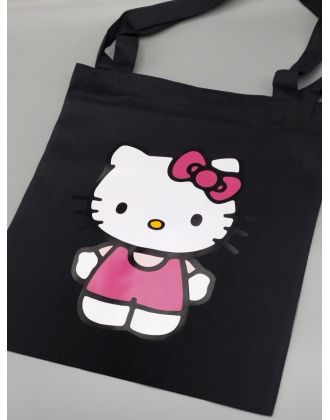 Шоппер Hello Kitty Куроми Sharp& Сумка шоппер черный Аниме Hello Kitty Куроми дрейн тканевая
