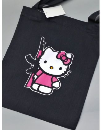 Шоппер Hello Kitty Куроми Sharp& Сумка шоппер черный Аниме Hello Kitty Куроми дрейн тканевая
