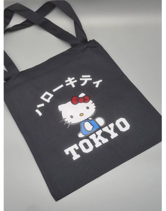 Шоппер Hello Kitty Куроми Sharp& Сумка шоппер черный Аниме Hello Kitty Куроми дрейн тканевая
