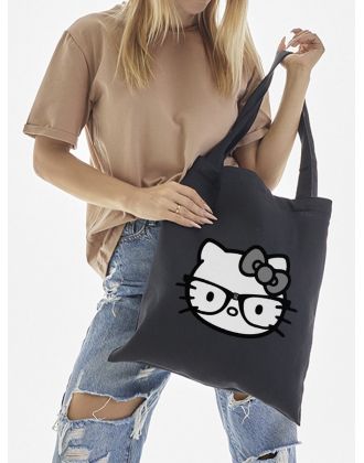 Шоппер Hello Kitty Куроми Sharp& Сумка шоппер черный Аниме Hello Kitty Куроми дрейн тканевая