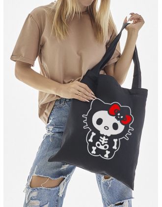 Шоппер Hello Kitty Куроми Sharp& Сумка шоппер черный Аниме Hello Kitty Куроми дрейн тканевая
