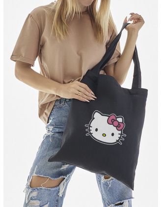 Шоппер Hello Kitty Куроми Sharp& Сумка шоппер черный Аниме Hello Kitty Куроми дрейн тканевая