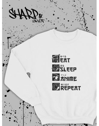 Sharp@Shop Свитшот Аниме белый оверсайз ахегао Токийский Гуль