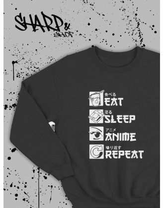 Sharp@Shop Свитшот Аниме черный оверсайз Кагуя Токийский Гуль дрейн