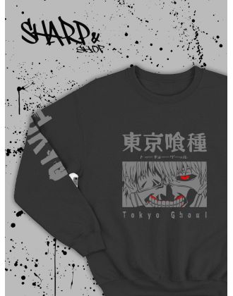 Sharp@Shop Свитшот Аниме черный оверсайз Кагуя Токийский Гуль дрейн