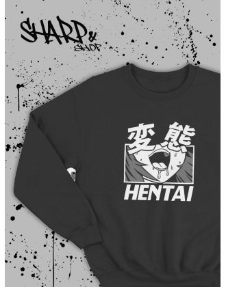 Свитшоты Аниме оверсайз Sharp&Shop Свитшот с принтом хентай Ахегао Куроми