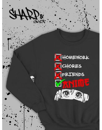 Свитшоты Аниме оверсайз Sharp&Shop Свитшот с принтом хентай Ахегао Куроми