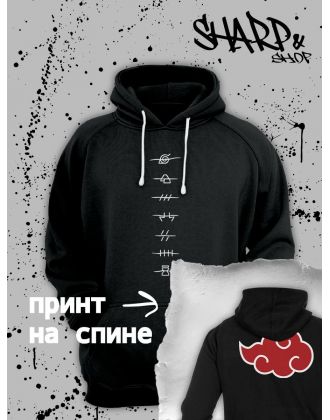 Худи Аниме оверсайз Sharp&Shop Аниме худи женское оверсайз с принтом черное
