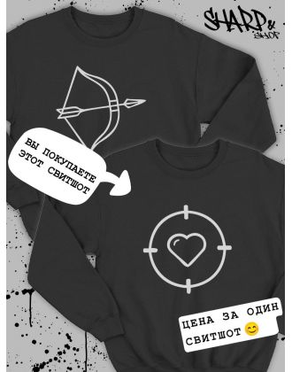 Парные свитшоты Sharp&Shop Парные толстовки для влюбленных свитшоты с принтом оверсайз Парные свитшоты Sharp&Shop Парные толстовки для влюбленных свитшоты с принтом оверсайз