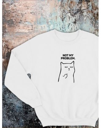 Свитшот оверсайз с принтом с приколом Sharp&Shop Свитшот с мемом принтом котом надписями кофта толстовка