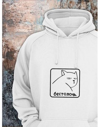 Толстовки оверсайз с принтом с приколом Sharp&Shop Худи с принтом мемом котом надписями толстовка оверсайз