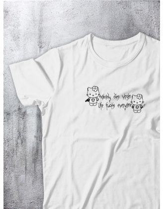 Футболка оверсайз с принтом с приколом Sharp&Shop Футболка с принтом надписью аниме оверсайз унисекс хлопок