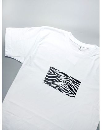 Футболка оверсайз с принтом с приколом Sharp&Shop Белая футболка оверсайз принт зебра животные шкура зебры