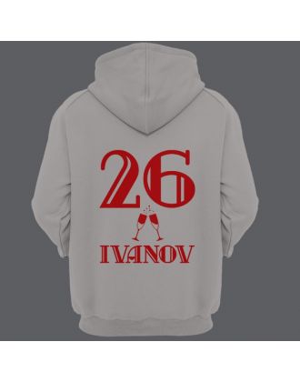 Именная толстовка с капюшоном с винтажным шрифтом #2 Именная толстовка с капюшоном с винтажным шрифтом #2